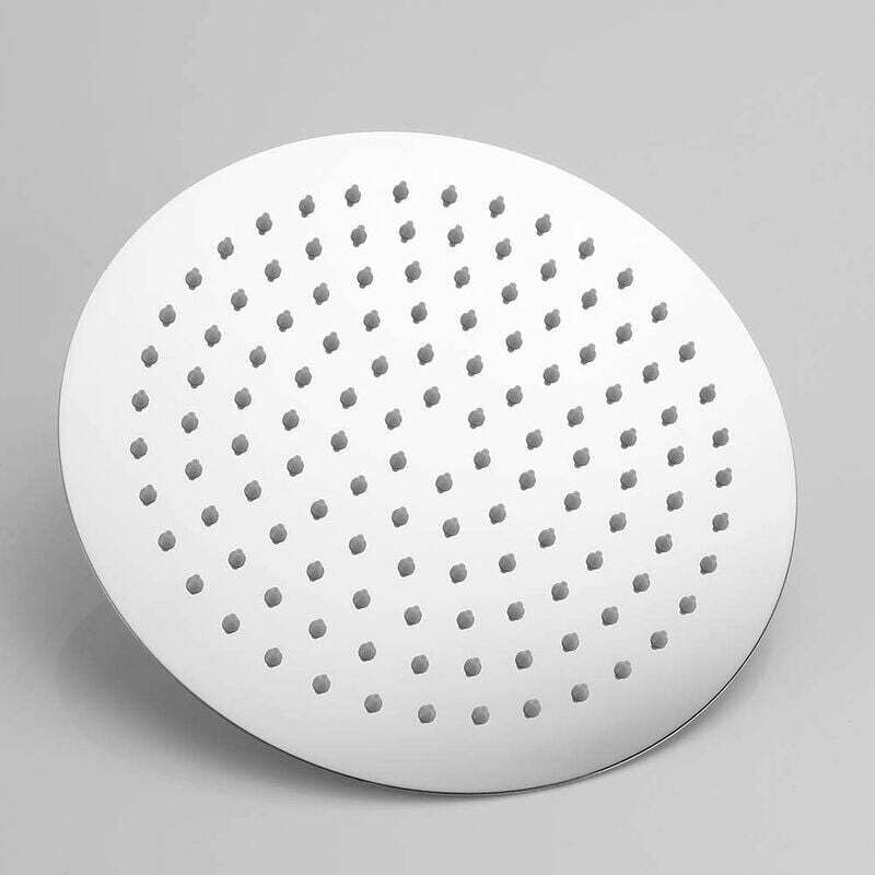 Pommeau de douche en acier inoxydable - Douche à économie d'eau, pommeau de douche rond de 20 cm, pommeau de douche pluie universel filetage 1/2