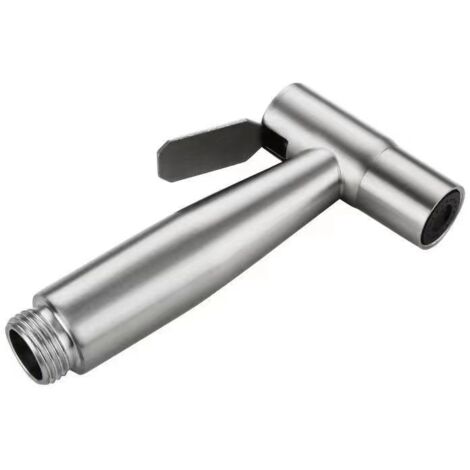 Pommeau de douche en acier inoxydable, pistolet à eau sous pression, pulvérisateur portable pour toilettes, argenté
