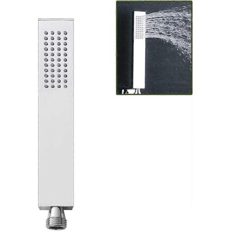 Pommeau de douche en laiton haute pression, pommeau de douche carré de luxe à fonction unique, pommeau de douche en silicone finition chromée