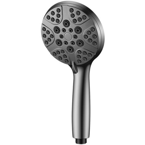 Pommeau de douche filtrant noir mat avec douchette à main - Combinaison de douche haute pression 8 fonctions - Adoucisseur d'eau pour eau dure (élimine le chlore) - Flexible en acier inoxydable de 1,5