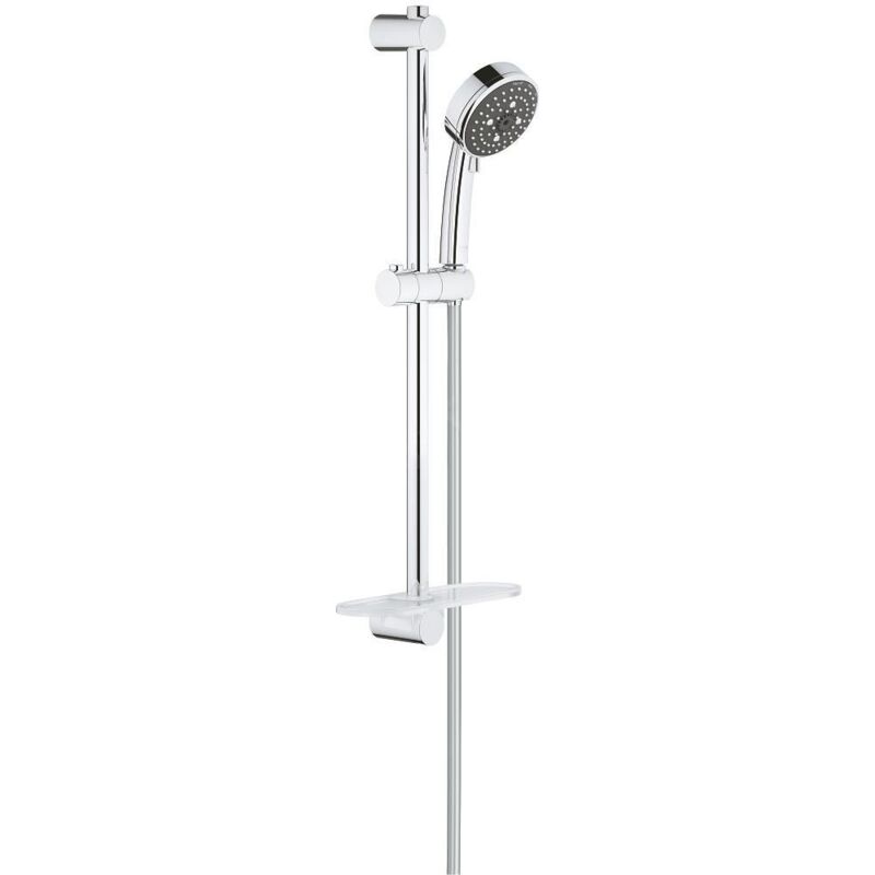 Grohe - Vitalio Comfort - Set de pommeau de douche 100, 4 jets, barre et flexible, chrome 26098000
