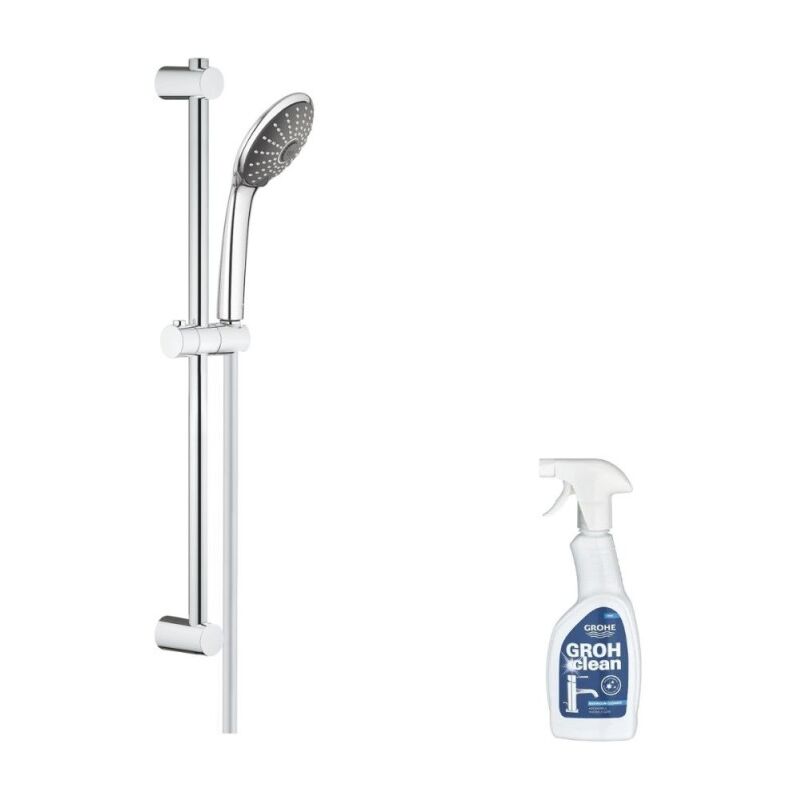 Grohe - Pommeau de douche Quickfix Vitalio Joy 110 Massage 3 jets avec barre + nettoyant GrohClean