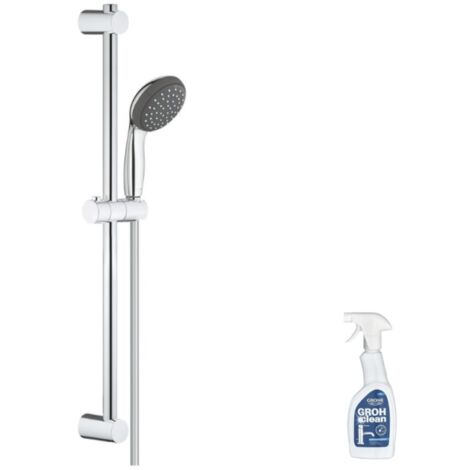 Pommeau de douche GROHE Quickfix Vitalio Start 110 2 jets avec barre + nettoyant GrohClean