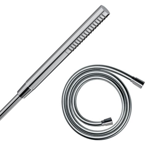 Pommeau de douche HANSGROHE Pulsify S 100 EcoSmart chromé + flexible de douche 2 m HANSGROHE Isiflex chromé