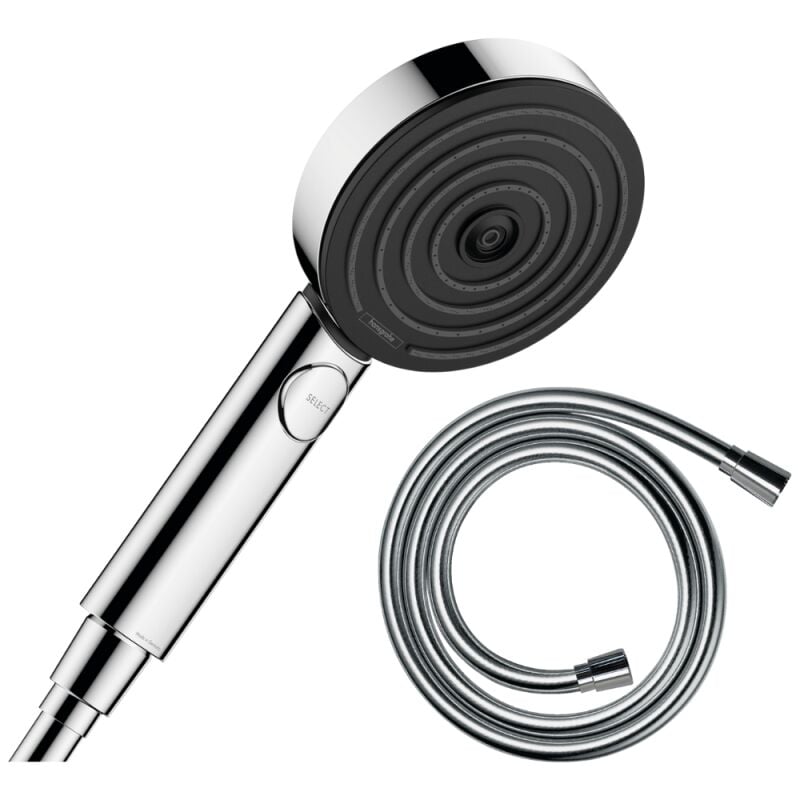 Hansgrohe - Pommeau de douche Pulsify Select EcoSmart 105 3 jets relaxation + flexible 160 cm Isiflex chromé