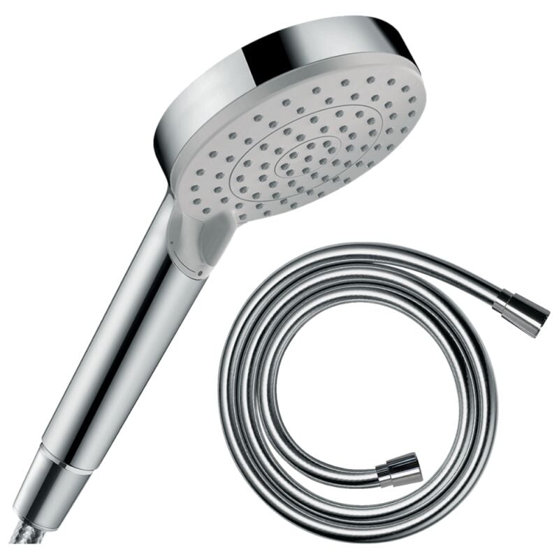 Hansgrohe - Pommeau de douche Vernis Blend 100 EcoSmart Vario chromé + flexible de douche 1,60 m Isiflex chromé