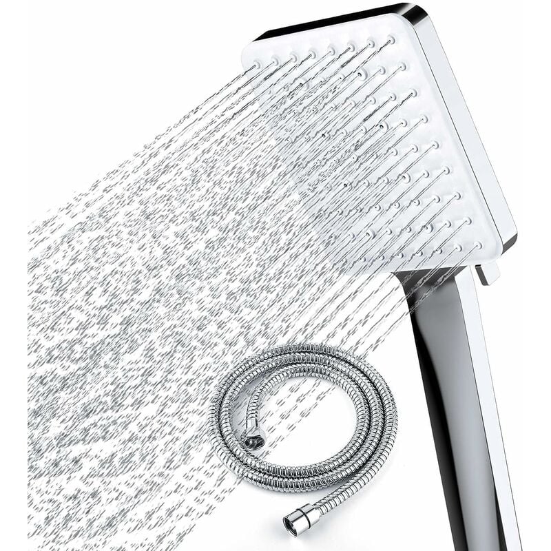 Jusch - Pommeau de douche haute pression avec tuyau de 1,5 m, 6 modes de pulvérisation