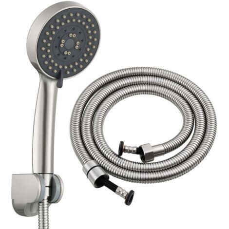 Pommeau de Douche Haute Pression, Pommeau de Douche Économie d'Eau 5 Modes Réglable, Pommeau de Douche Économique, Douchette Douche Salle de Bain, Pommeau de Douche avec 1.5M Tuyau (argent)