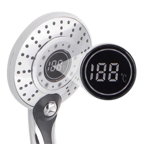 Pommeau de douche LED avec contrôle de température et 3 modes de jet - B