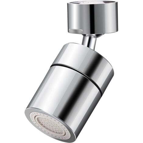 Pommeau de douche pivotant à double fonction avec rotation à 360°, économie d'eau, jet à bulles douces et jet puissant (FM22)