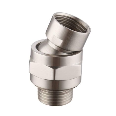 Pommeau de douche pivotant réglable en laiton, raccord pivotant, adaptateur de douche, argent, 1,5 x 5,8 cm - AquaForge