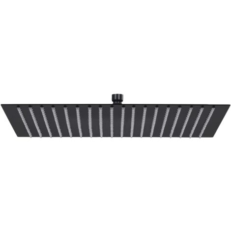 Pommeau de douche pluie Acier inoxydable 50x50 cm Carrée Noir - Luxueux Chic-435740