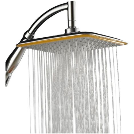 Pommeau de Douche Pluie Carré Haute Pression 30cm (11.8") - Réglable Universel pour Salle de Bain