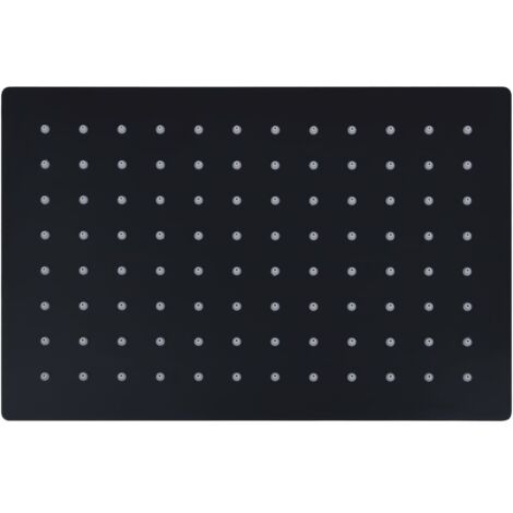 Pommeau de douche pluie Douchette à Main - Inox 30x20 cm Rectangulaire Noir BV507985 - BonneVie