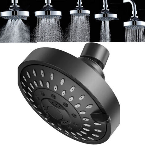 Pommeau de douche, pluie haute pression, facile à nettoyer, réglable, 5 niveaux pour votre pommeau de douche de salle de bain noir