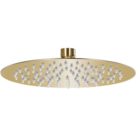 Pommeau de douche pluie  Pommes de douche Acier inoxydable 20 cm Ronde Doré 52573