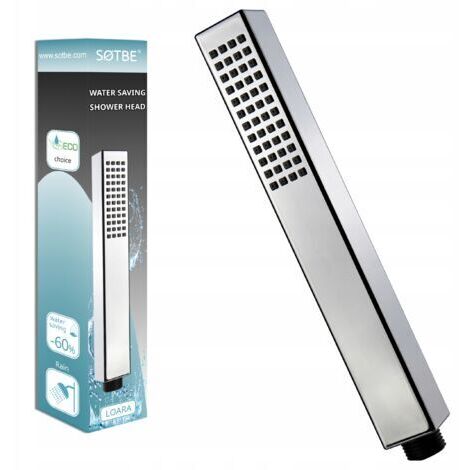 Pommeau de douche rectangulaire anticalcaire et économiseur d'eau pour baignoire SOTBE
