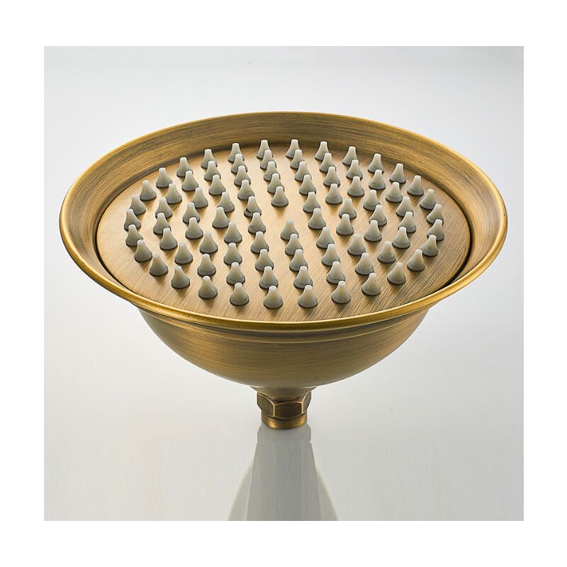 Pommeau de douche rétro, pomme de douche à pluie ronde Antique de 8 pouces, douche trompette (Antique)