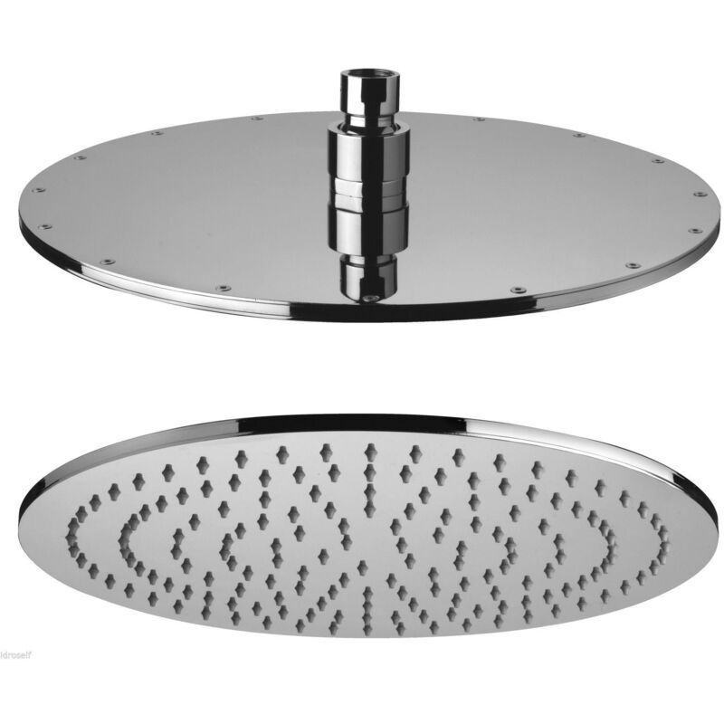 Pommeau de douche rond de 40 cm en laiton chromé anticalcaire, jointé