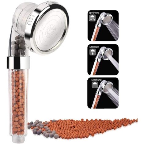 Pommeau de douche Sooair à trois modes avec filtre, douchette anticalcaire, douche de salle de bain haute pression à économie d'eau
