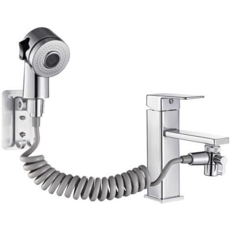 Pommeau de douche universel à main, adapté aux éviers de cuisine, aux salles de douche et aux lavabos - installation adhésive - installation facile - pratique et compact.