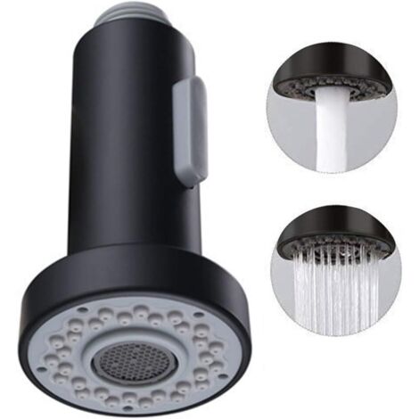 Pommeau de douche universel pour robinet d'évier de cuisine, facile à installer, noir mat