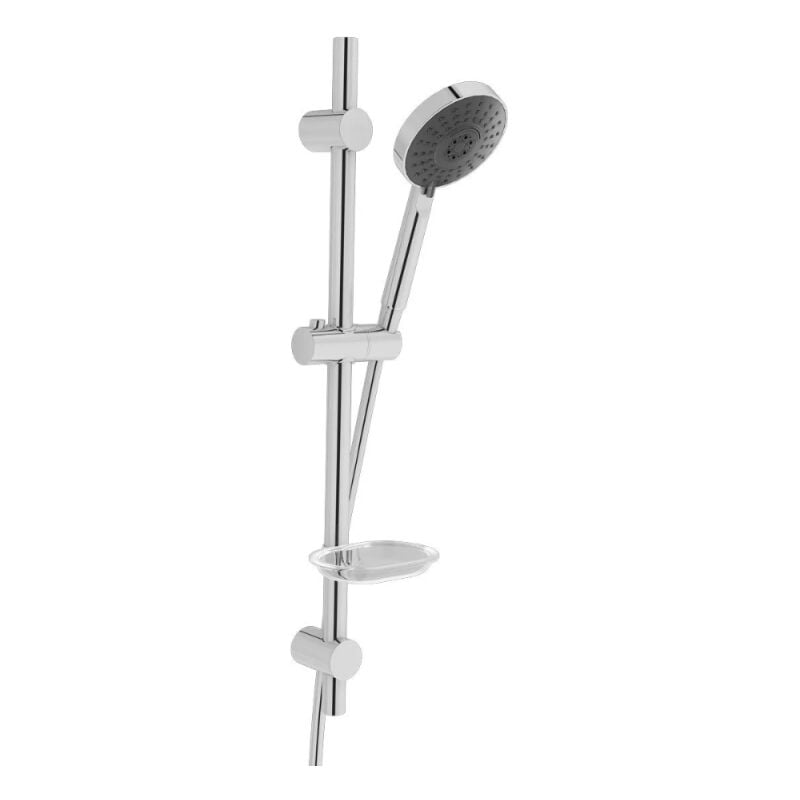 Pommeau de douche Vitra Master Slot 3 jets avec barre, porte savon et flexible