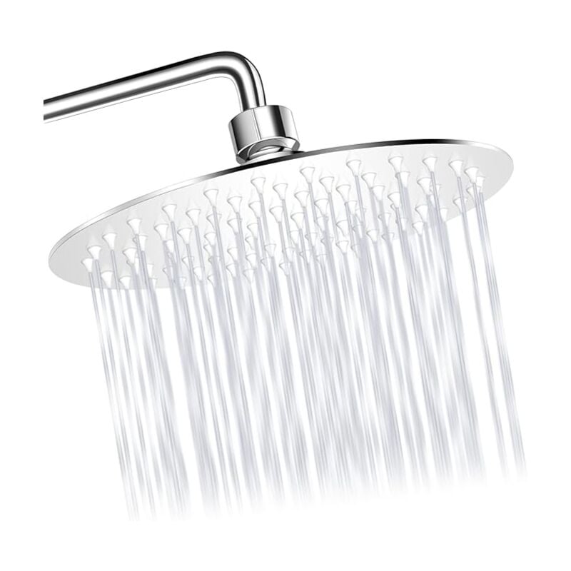 Pommeau de douche Weilan, pommeau de douche de salle de bain, pommeau de douche rond anti-calcaire, pommeau de douche monobloc en acier inoxydable