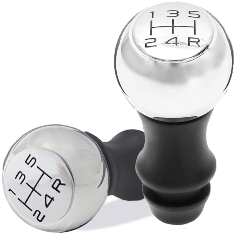 Beijiyi - Pommeau de Levier de 5 Vitesses Manuelle pour Voiture 206 207 3008 etc/ C2 C3 C4 (Argent)