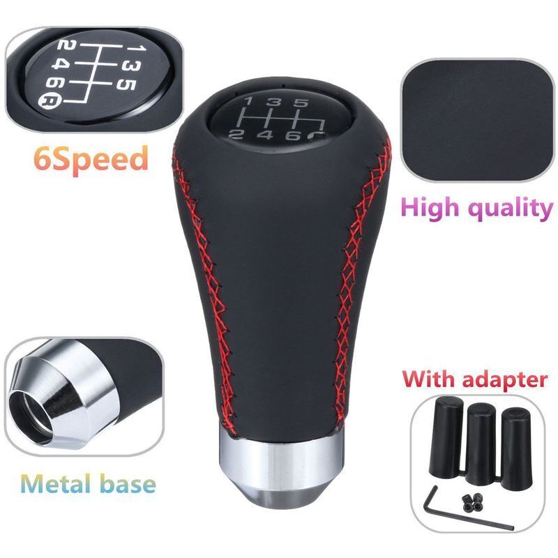 ZVD - Pommeau de Levier de Changement de Vitesse Manuel Universel - Rouge, 6 Vitesses