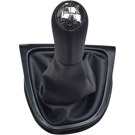 Pommeau de levier de vitesse 5 vitesses avec soufflet en cuir synthétique pour Renault Clio IV 2012-2020 (Noir, 5R vitesses)