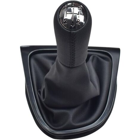 Pommeau de levier de vitesse 5 vitesses avec soufflet en cuir synthétique pour Renault Clio IV 2012-2020 (Noir, 5R vitesses)