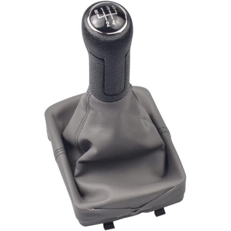 Pommeau de levier de vitesse 5 vitesses avec soufflet pour VW Polo 9N 9N2 2002-2009 (gris)