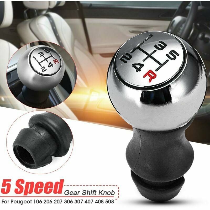 Ayyqh - Pommeau de levier de vitesse à 5 vitesses pour Peugeot 106 206 207 306 307 407 408 508 - Couleur rouge.