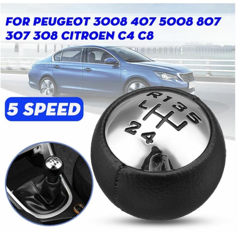 Fitags - Pommeau de levier de vitesse 5 vitesses pour Peugeot 3008407 5008807307308 citron C4