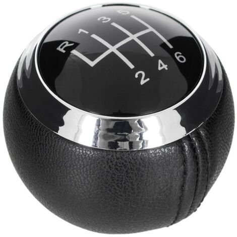 Pommeau de levier de vitesse 6 vitesses en cuir noir pour Hyundai Veloster 11-18