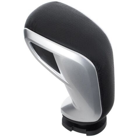 Pommeau de levier de vitesse AUTOMATIQUE Citroën C5 III 08-17 CUIR NOIR + ARGENT