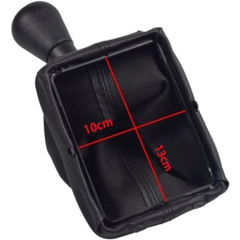 Pommeau de Levier de Vitesse Cuir avec Soufflet Compatible pour Peugeot 206 406 (Noir)