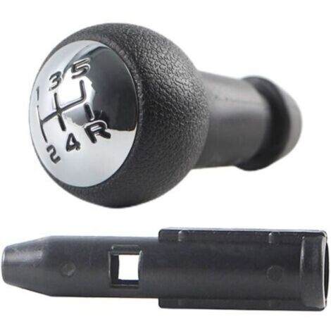 Pommeau de levier de vitesse manuel 5 vitesses pour Peugeot 106 107 207 301 307 308 407 408 508 3008 1007 / Citroen C2 C3 C4 Picasso - Noir et Argent