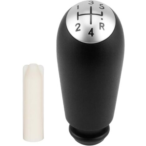 Pommeau de Levier de Vitesse Manuel 5 Vitesses pour Renault Clio III 2005-09, Laguna 2 (2001-07), Dacia (Depuis 2004), Twingo 3 (Depuis 2014) Modus Levier De Vitesse Utilisation Fluide,Noir Cuir