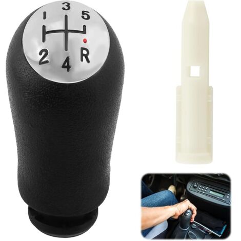 Pommeau de levier de vitesse manuel à 5 vitesses pour Renault Clio III, Megane 2 Laguna 2, Clio 4 - Pommeau, avec adaptateur - Design ergonomique pour un passage de vitesse rapide et doux