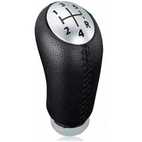 Pommeau de levier de vitesse manuel en cuir noir pour Renault Clio III, Megane 2 et Laguna, avec adaptateur inclus.
