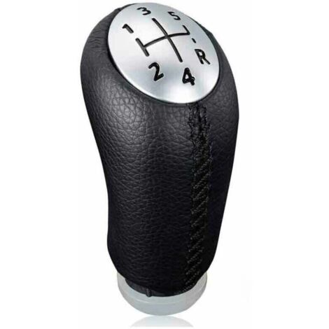 Pommeau de levier de vitesse manuel en cuir noir pour Renault Clio III, Megane 2 et Laguna, avec adaptateur inclus.