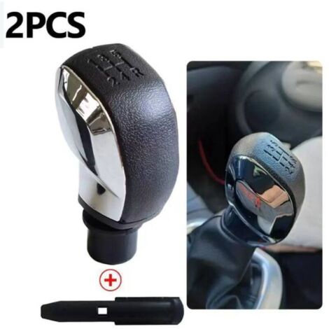 Pommeau de levier de vitesse pour Peugeot Citroën C3 C4 Pommeau de levier de vitesse 5 vitesses (couleur : noir) (lot de 2)