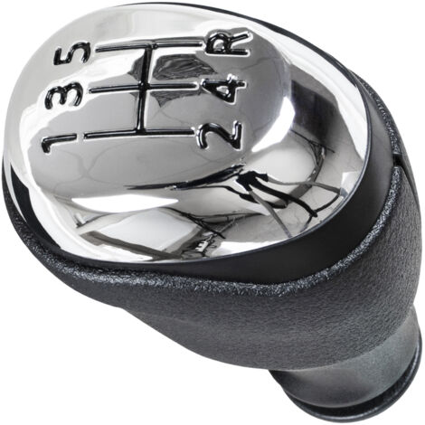 Pommeau de levier de vitesse Renault Clio IV 12-20 NOIR ABS + CHROME + SCHÉMA NOIR 5 VITESSES