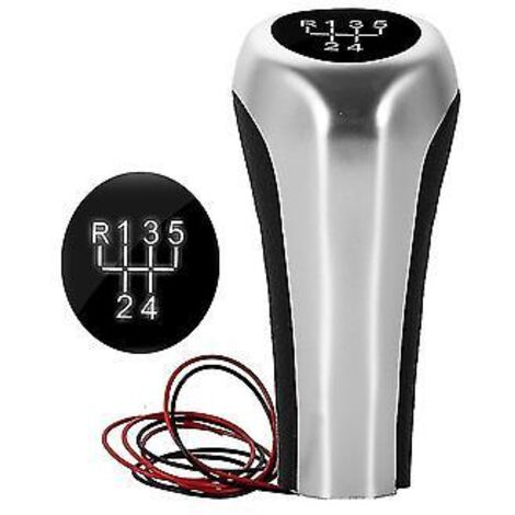 Pommeau de levier de vitesses à 5 rapports avec rétroéclairage LED blanc, poignée en cuir pour BMW E46, E90, E91, E92, X1, X3 et X5