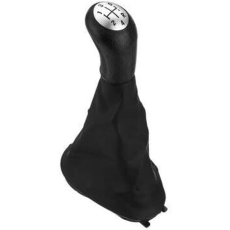 Pommeau de Levier de Vitesses à 5 Vitesses avec Cache-Soufflet Compatible avec Renault Dacia Logan MK1 2005-2014 Sandero MK1 2007-2014 Stepway 2011 - 2