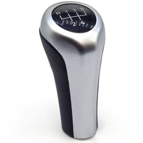 Pommeau de levier de vitesses compatible avec BMW Série 1 3 5 6 E30 E32 E34 E36 E38 E39 E46 E53 E60 E61 E63 E81 E82 E83 E84 E87 E90 E91 E92 X1 X3 X5 - Fibre blanche 6 vitesses