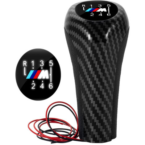 Pommeau de levier de vitesses compatible avec les boîtes de vitesses manuelles BMW, avec éclairage LED blanc. Accessoires pour pommeau et levier de vitesses, éclairage blanc standard 5 vitesses, vendu
