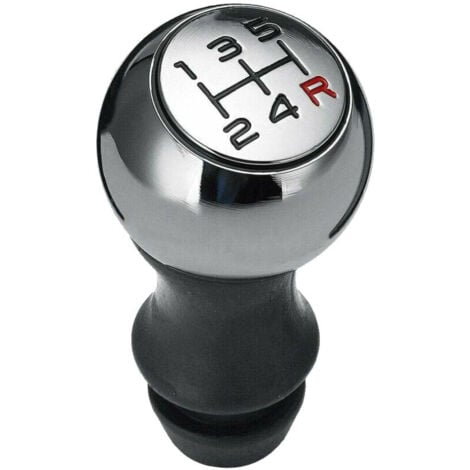 AAMUNPA Pommeau de Levier de Vitesses en Aluminium à 5 Vitesses pour 106 206 207 207 306 307 407 408 508 Argent + Noir Nombre